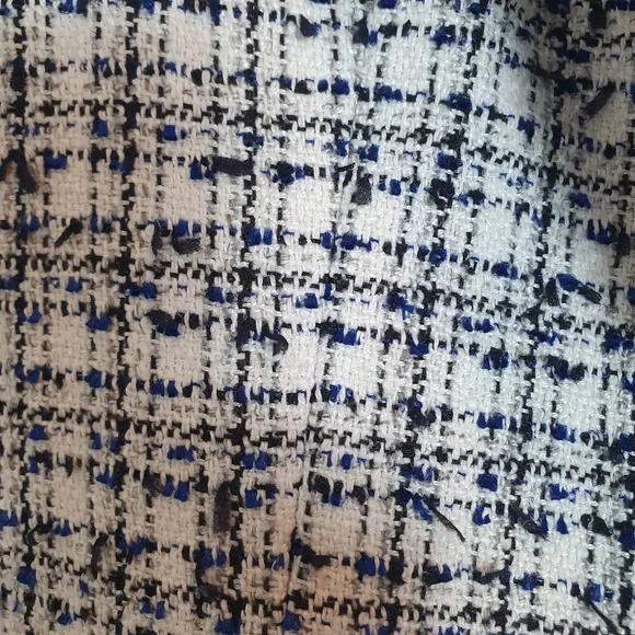 H&M Tweed blazer coat Sze 8 blue white textured Office corporate casual woman's - Picture 5 of 5